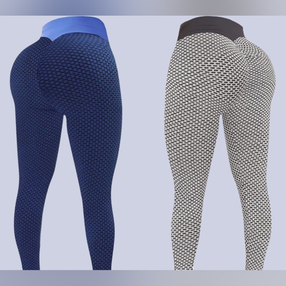 2 Comfortable Ladies Slimming Fit Leggings Bubble Butt Fitness Pants For Women - Picture 1 of 4